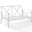 Home Square 2 Piece Metal Patio Loveseat Set in Mist and White