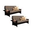 Home Square 2 Piece Traditional Suede Fabric Futon Mattress Set in Gray