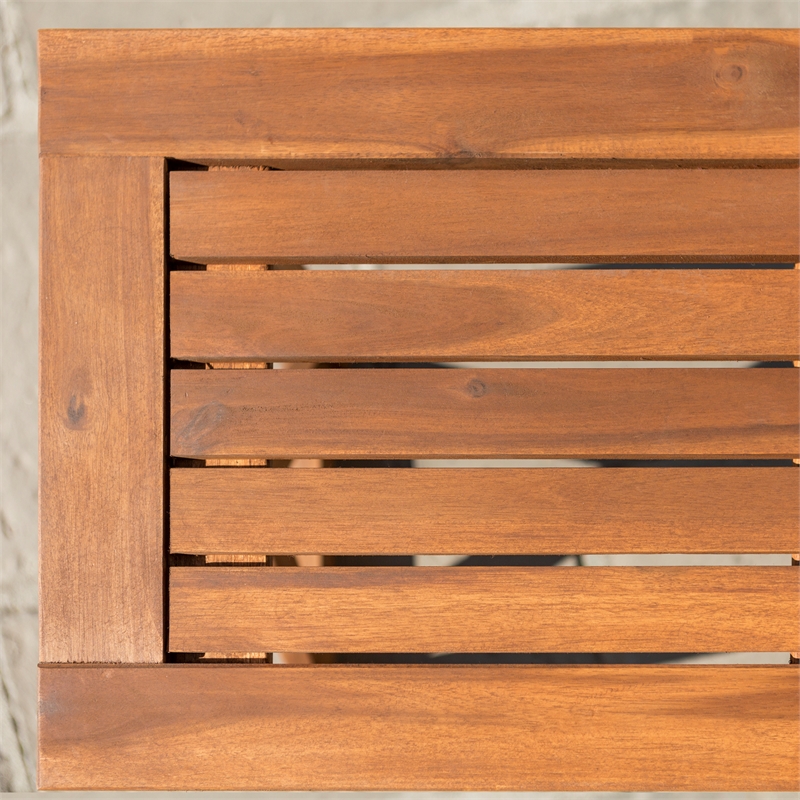 Home Square 2 Piece X-Frame Patio Bench Set in Brown