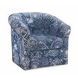 Home Square 2 Piece Swivel Coastal Wood Upholstered Club Chair Set in Blue