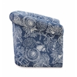 Home Square 2 Piece Swivel Coastal Wood Upholstered Club Chair Set in Blue