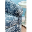 Home Square 2 Piece Swivel Coastal Wood Upholstered Club Chair Set in Blue