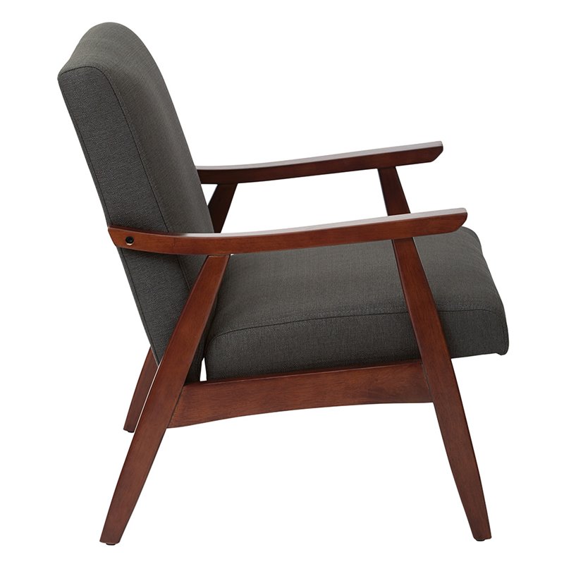 Home Square 2 Piece Fabric Chair Set in Charcoal Gray
