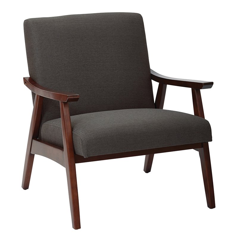 Home Square 2 Piece Fabric Chair Set in Charcoal Gray