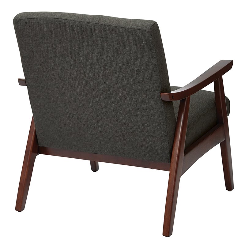 Home Square 2 Piece Fabric Chair Set in Charcoal Gray