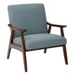 Home Square 2 Piece Fabric Chair with Medium Espresso Frame Set in Sea Blue
