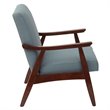 Home Square 2 Piece Fabric Chair with Medium Espresso Frame Set in Sea Blue