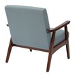 Home Square 2 Piece Fabric Chair with Medium Espresso Frame Set in Sea Blue
