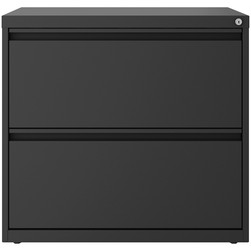 Home Square 2 Drawer Metal Lateral 101 Filing Cabinet Set in Charcoal (Set of 2)