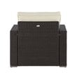Home Square 2 Piece Wicker Patio Arm Chair Set in Brown