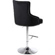 Home Square 2 Piece Swivel Velvet Adjustable Bar Stool Set in Black