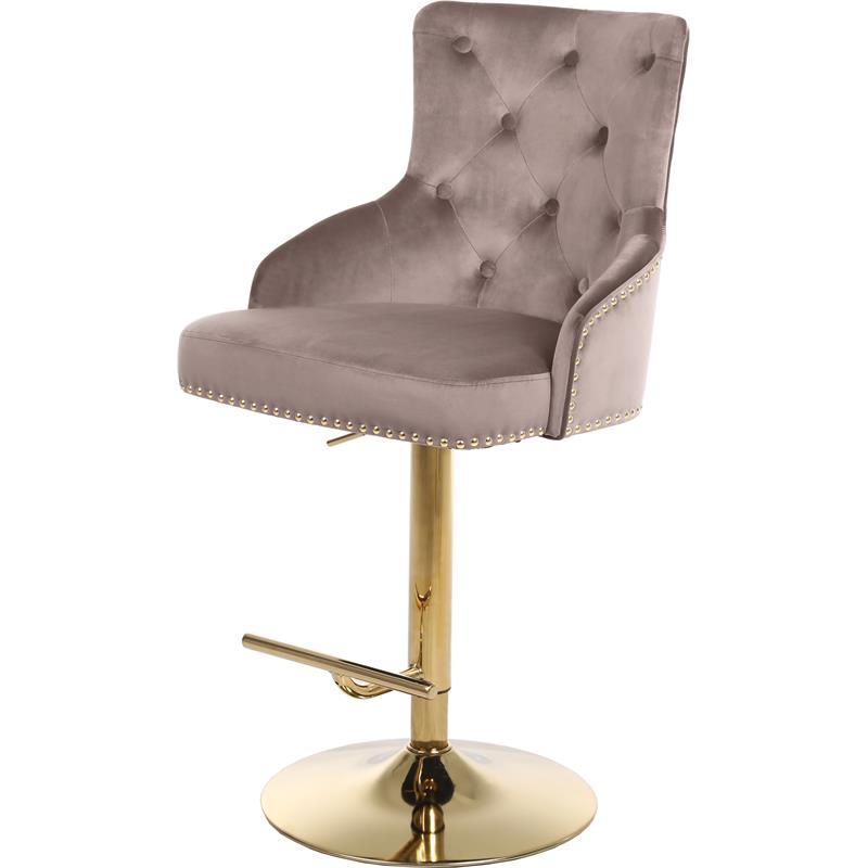 Meridian Furniture Claude Velvet Adjustable Bar | Counter Stool - Gold Meridian Furniture Claude Velvet Adjustable Bar | Counter Stool - Gold