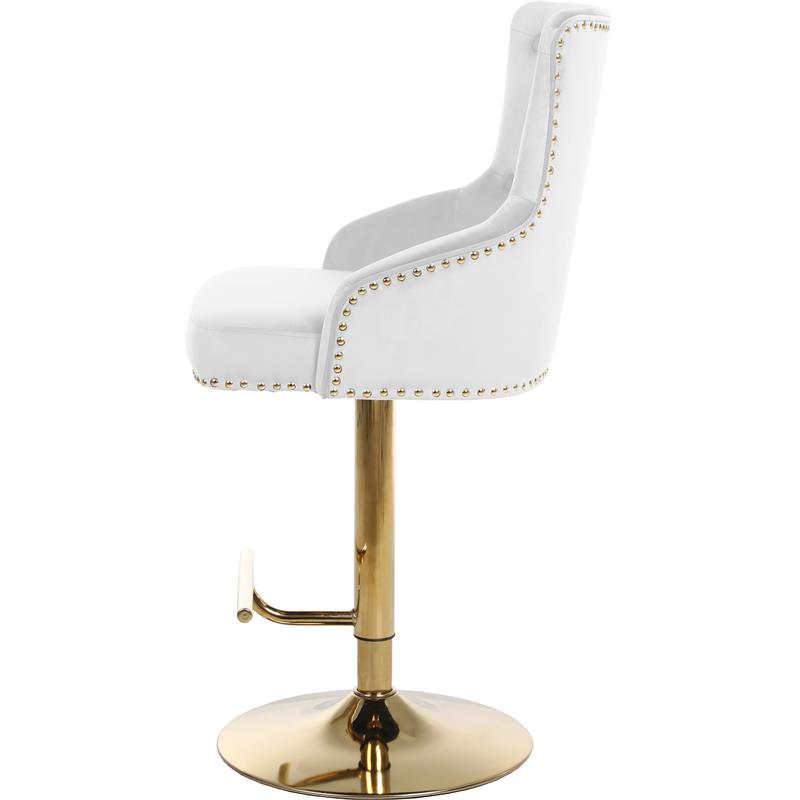 Meridian Furniture Claude Velvet Adjustable Bar | Counter Stool - Gold Meridian Furniture Claude Velvet Adjustable Bar | Counter Stool - Gold