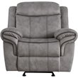Home Square 2 Piece Velvet Glider Recliner Set in 2-Tone Gray