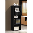Home Square Four Shelf Wooden Bookcase Set in Black (Set of 2)