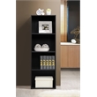Home Square Four Shelf Wooden Bookcase Set in Black (Set of 2)