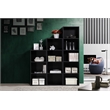 Home Square Four Shelf Wooden Bookcase Set in Black (Set of 2)