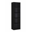 Home Square Five Shelf Wooden Bookcase Set in Black (Set of 2)