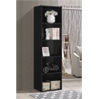 Home Square Five Shelf Wooden Bookcase Set in Black (Set of 2)