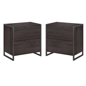 home square 2 drawer lateral filing cabinet set in charcoal gray (set of 2)