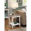 Home Square 2 Piece End Table Set with Drawer and Shelf in Brown and White