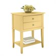 Home Square 2 Drawer Wood Accent Table Set in Yellow (Set of 2)