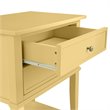 Home Square 2 Drawer Wood Accent Table Set in Yellow (Set of 2)