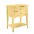 Home Square 2 Drawer Wood Accent Table Set in Yellow (Set of 2)