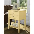 Home Square 2 Drawer Wood Accent Table Set in Yellow (Set of 2)