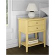 Home Square 2 Drawer Wood Accent Table Set in Yellow (Set of 2)