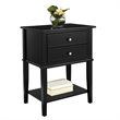 Home Square 2 Drawer Wood Accent Table Set in Black (Set of 2)