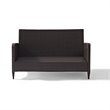Home Square 2 Piece Outdoor Wicker Polyester Loveseat Set in Sangria