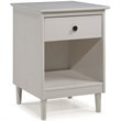 Home Square 1 Drawer Solid Wood Nightstand Set in White (Set of 2)