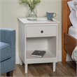 Home Square 1 Drawer Solid Wood Nightstand Set in White (Set of 2)