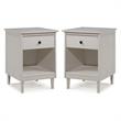 Home Square 1 Drawer Solid Wood Nightstand Set in White (Set of 2)