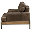 Home Square 2 Piece Leather Accent Chair Set in Oak and Distress Chocolate