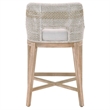 Home Square Transitional Beige 2 Piece Flat Rope Wood Frame Counter Stool Set