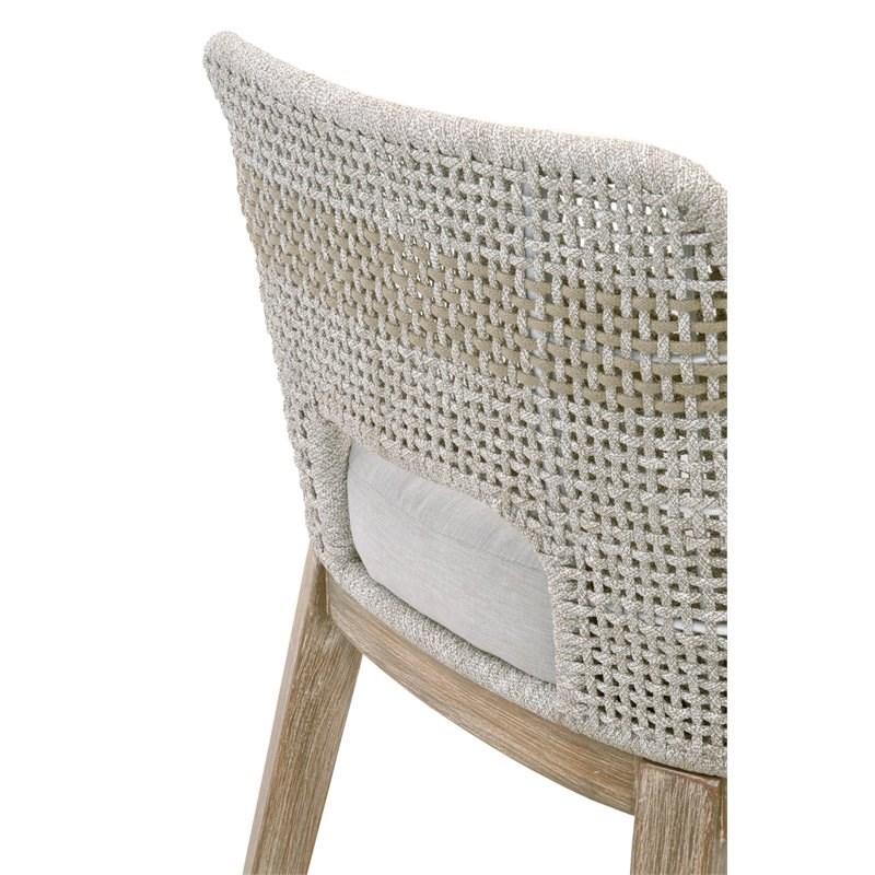 Home Square Transitional Beige 2 Piece Flat Rope Wood Frame Counter Stool Set