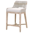 Home Square Transitional Beige 2 Piece Flat Rope Wood Frame Counter Stool Set