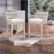 Home Square Transitional Beige 2 Piece Flat Rope Wood Frame Counter Stool Set