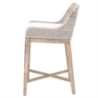 Home Square Transitional Beige 2 Piece Flat Rope Wood Frame Counter Stool Set