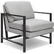 Home Square 2 Piece Metal Frame Accent Chair Set in Light Grey