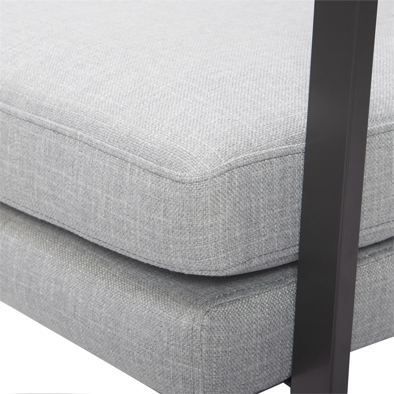 Home Square 2 Piece Metal Frame Accent Chair Set in Light Grey