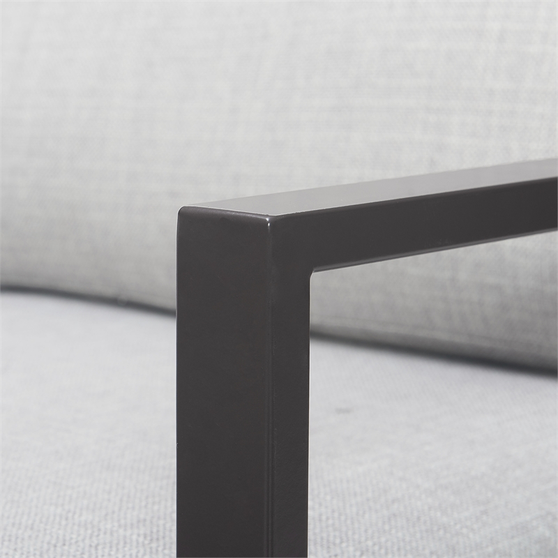 Home Square 2 Piece Metal Frame Accent Chair Set in Light Grey