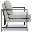 Home Square 2 Piece Metal Frame Accent Chair Set in Light Grey
