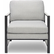 Home Square 2 Piece Metal Frame Accent Chair Set in Light Grey