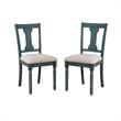 Home Square 2 Piece Wood Dining Side Chairs Set in Teal Blue