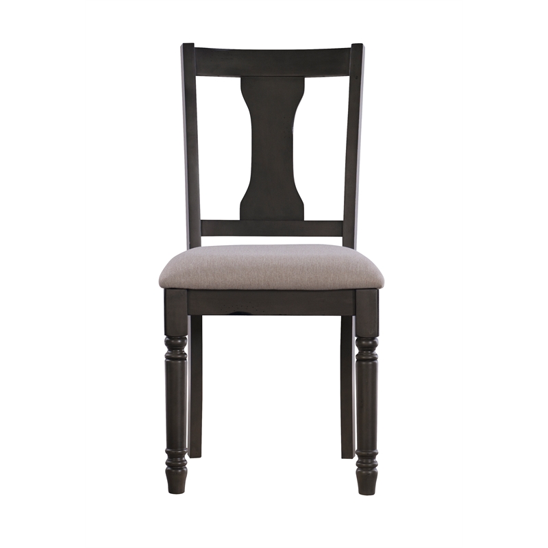 Home Square 2 Piece Wood Dining Side Chairs Set in Gray