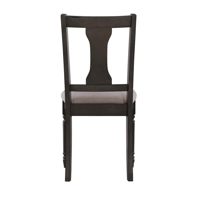 Home Square 2 Piece Wood Dining Side Chairs Set in Gray