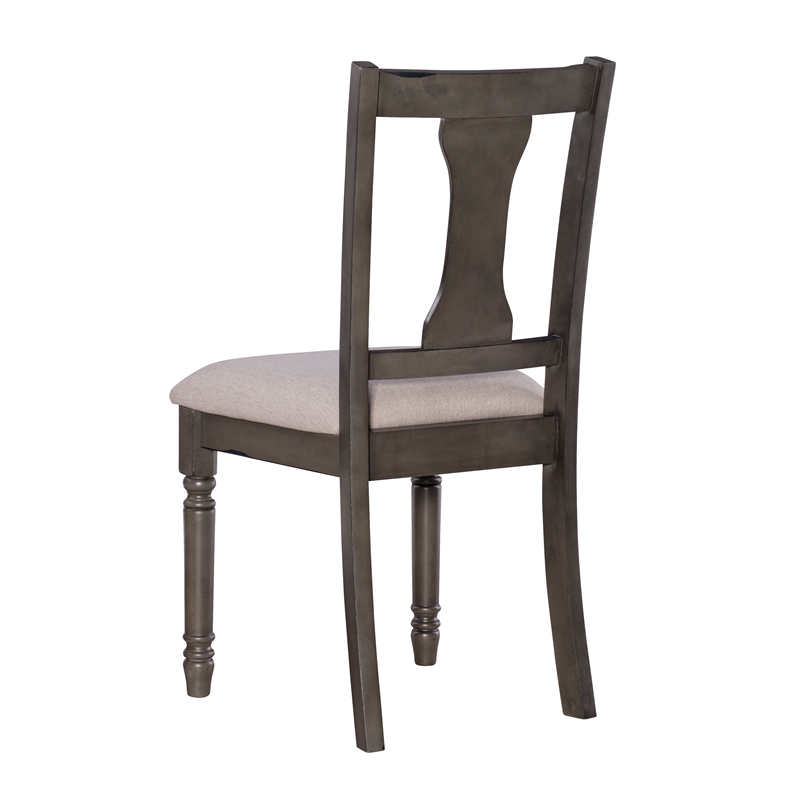 Home Square 2 Piece Wood Dining Side Chairs Set in Gray